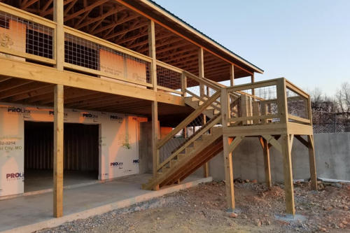 a picture of a custom two level deck we built in Vinita OK