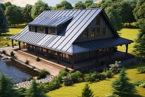 a picture of a metal roof we intalled on a home we built in Noel MO