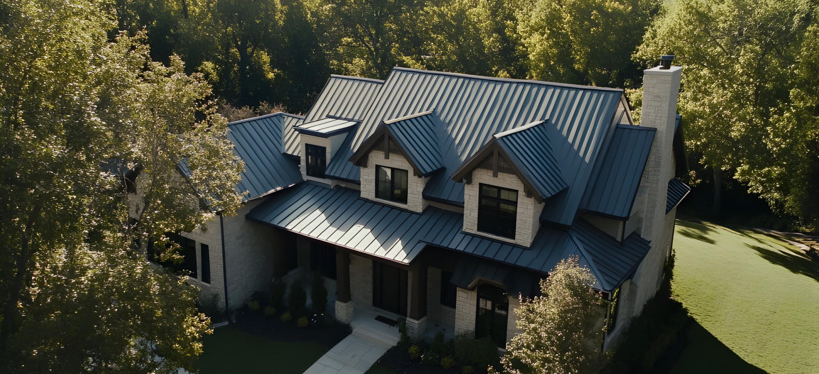 This is a metal roof we put on a home in Grove OK that had hail damage and the owner wanted to upgrade to a metal roof.