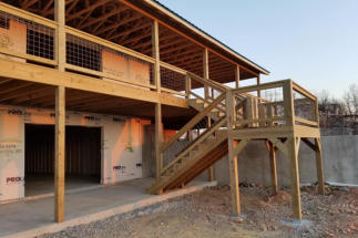 a picture of a custom two level deck we built in Vinita OK